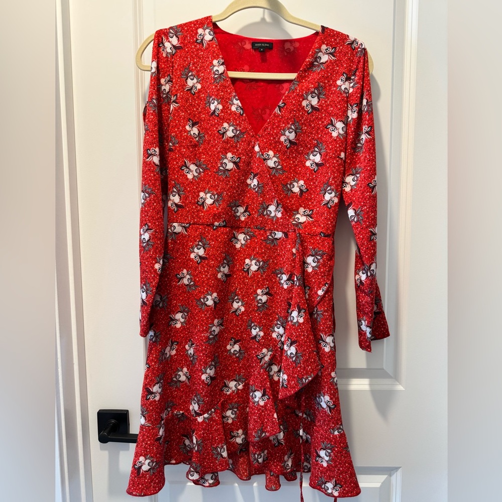 River Island Red Printed Dress